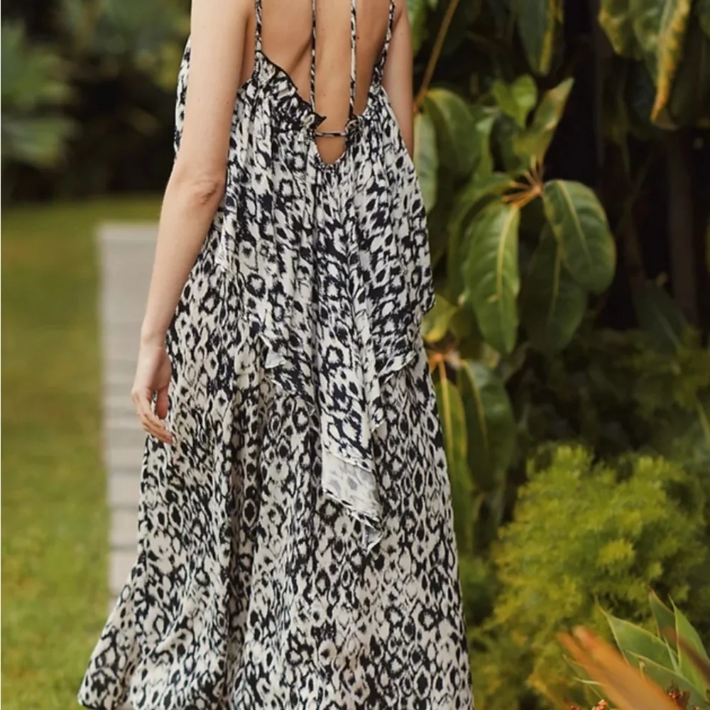 Anthropologie Flowy Strappy Midi Dress NWT Size M Casual Open Back Bohemian - Picture 4 of 14